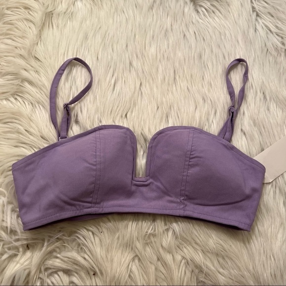 Tobi Structured Cut Out Bra Purple - Picture 2 of 8